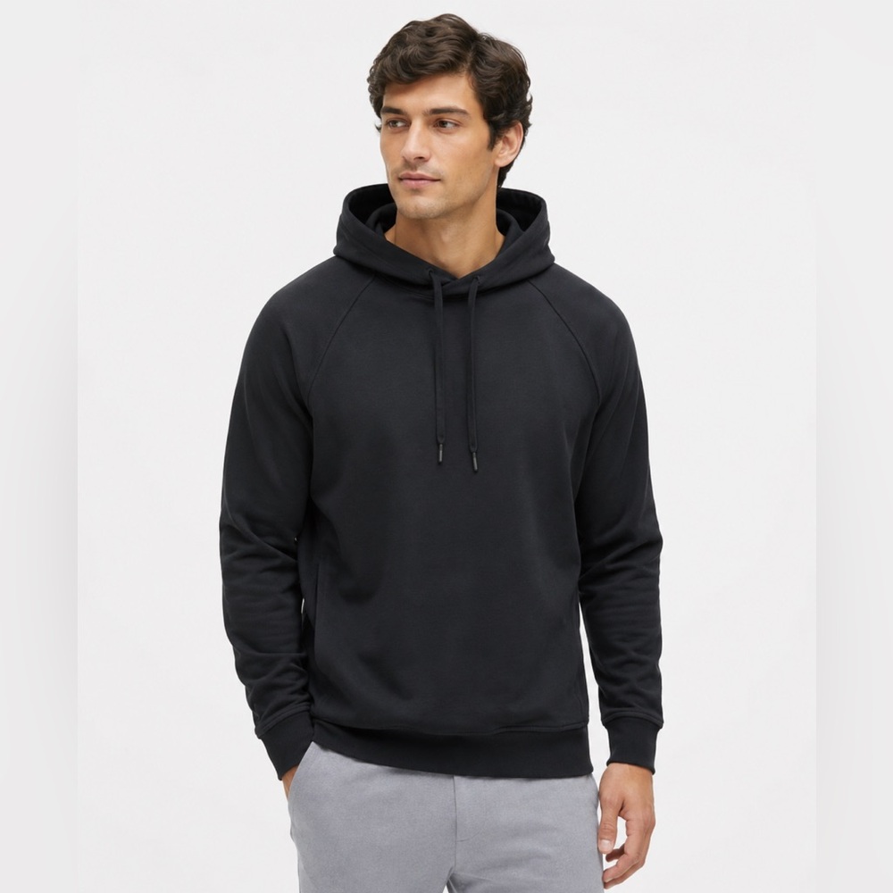 Lululemon City Sweat Pullover Hoodie Mens XS Black French Terry Drawstring